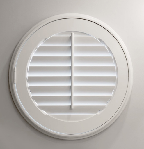 White polywood shutter circle shaped