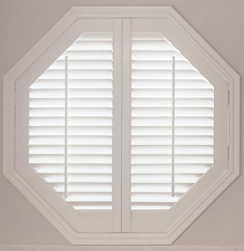 White polywood shutter in octagon shape