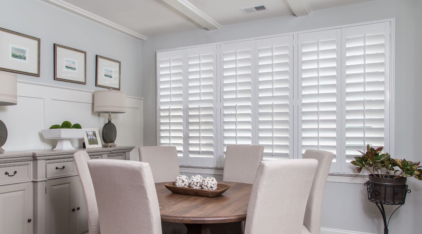 Polywood shutters in dining room
