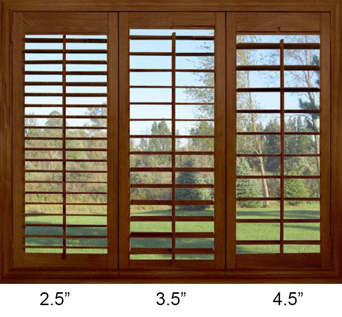 three different sizes shutters