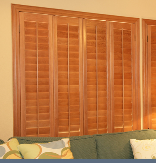 Ovation shutters in a living room