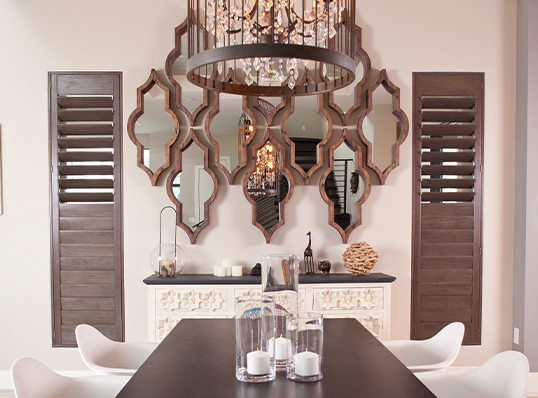 dining room with ovation shutters