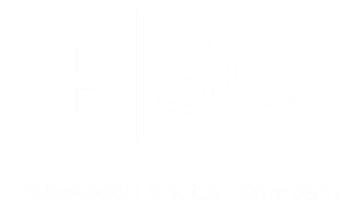 polywood shutter company logo in white