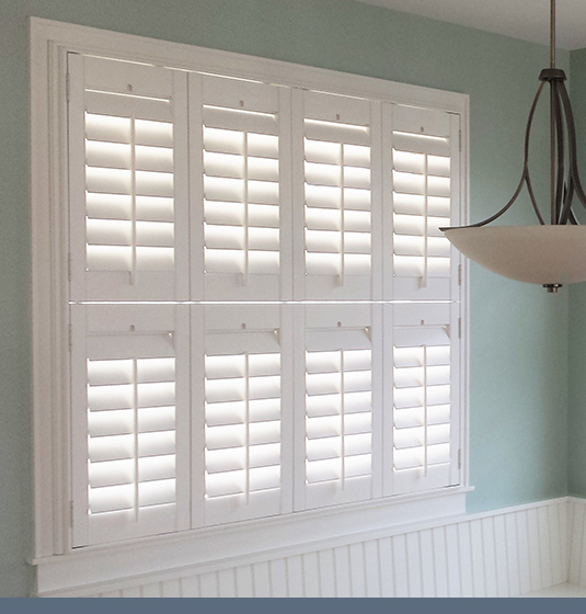 Studio shutters in a foyer